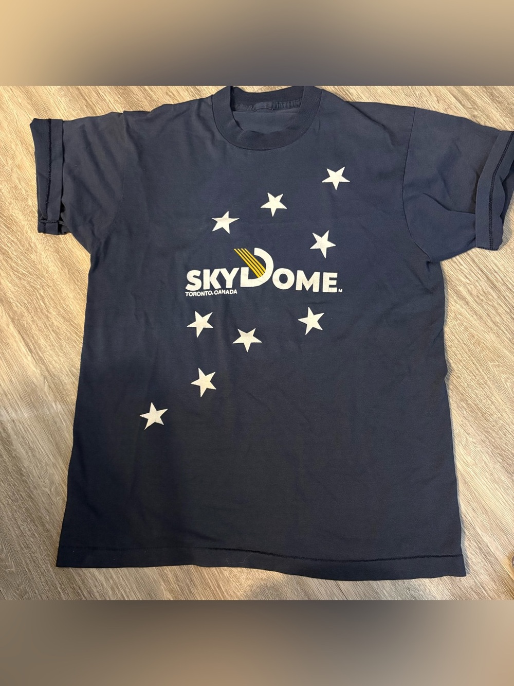 90s Navy Blue Toronto Sky Dome Single Stitch Tee Size Small